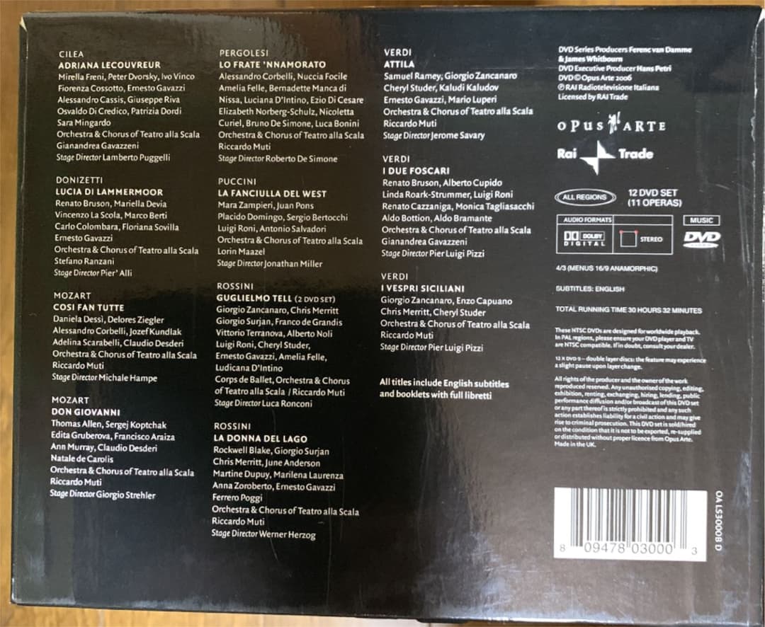 La Scala Box  ミラノ・スカラ座 ムーティ、マゼール、他　1２DVD