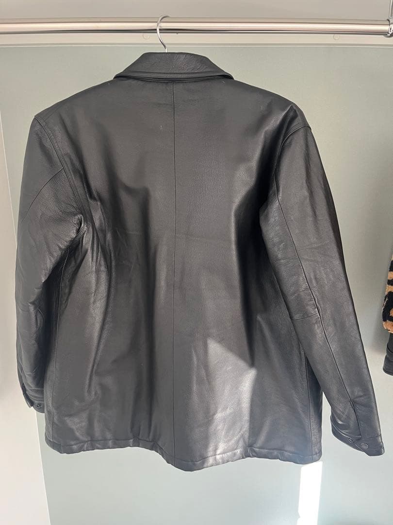 Stussy ブラック レザー ジャケット L