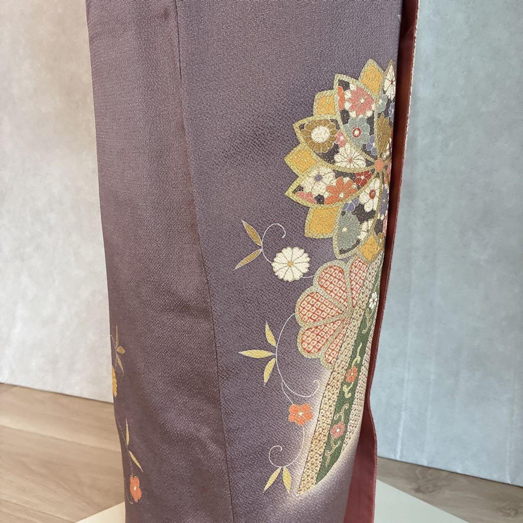 訪問着　フルセット　着物　正絹　ロング丈　しつけ付き　友禅　裄丈66 縮緬G7