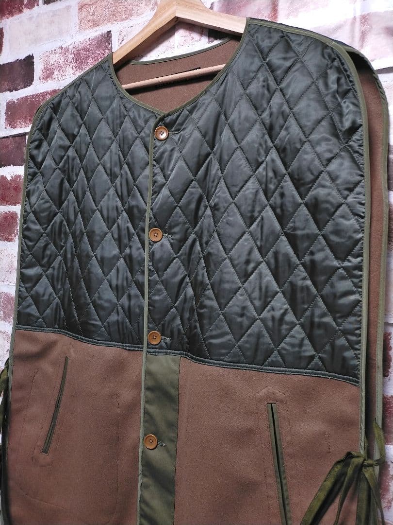 極美品 HAVERSACK ウール カシミヤ 切替 キルティング ロング ベスト