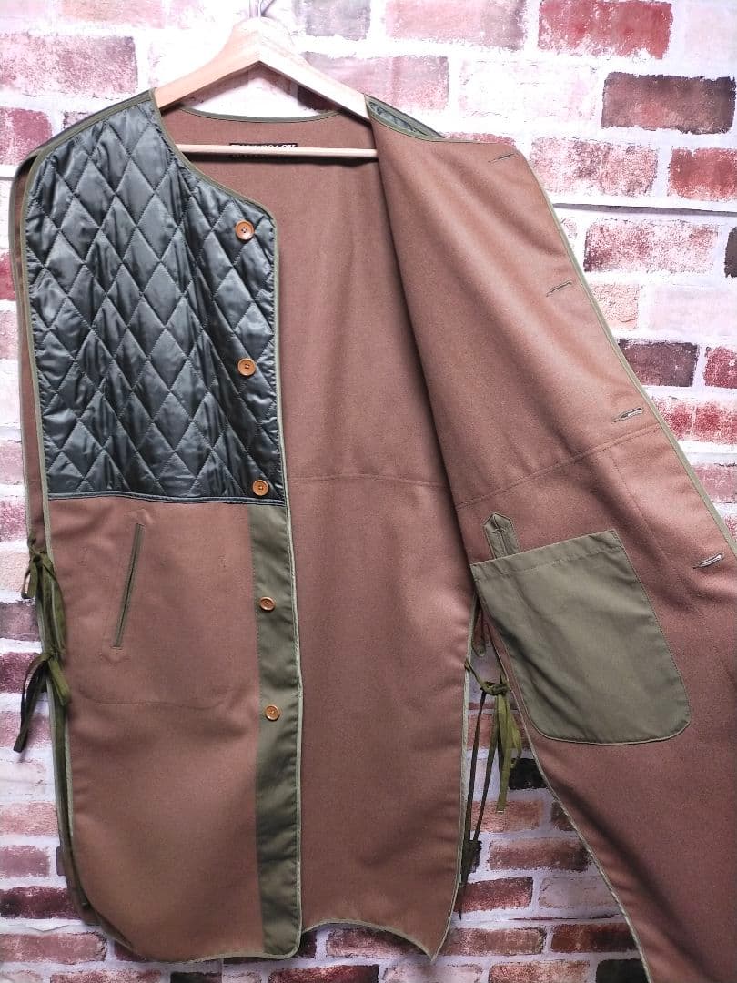 極美品 HAVERSACK ウール カシミヤ 切替 キルティング ロング ベスト