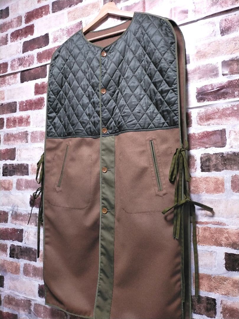 極美品 HAVERSACK ウール カシミヤ 切替 キルティング ロング ベスト