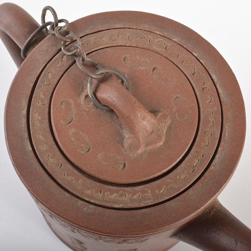 中国　宣興名壷銘　紫砂　朱泥　急須　茶壷　茶こし付　M　R6618