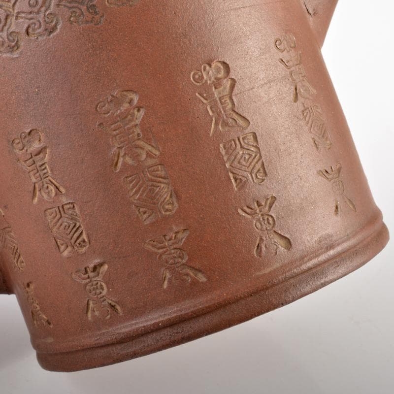 中国　宣興名壷銘　紫砂　朱泥　急須　茶壷　茶こし付　M　R6618