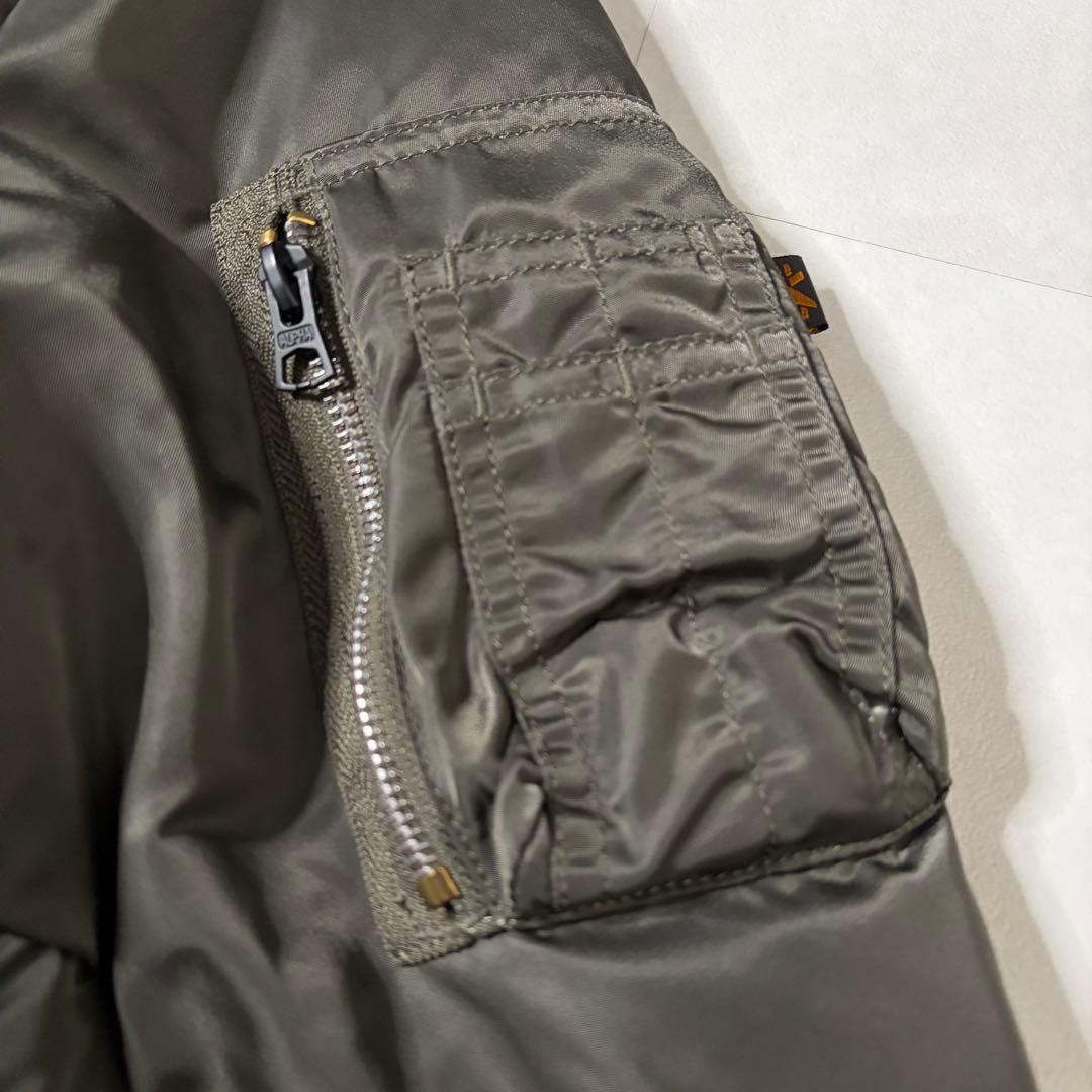 【美品】アルファインダストリーズ MA-1 フライトジャケット グレー Mサイズ