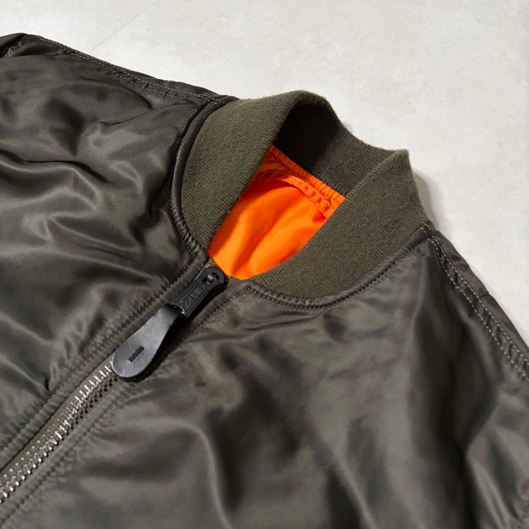 【美品】アルファインダストリーズ MA-1 フライトジャケット グレー Mサイズ