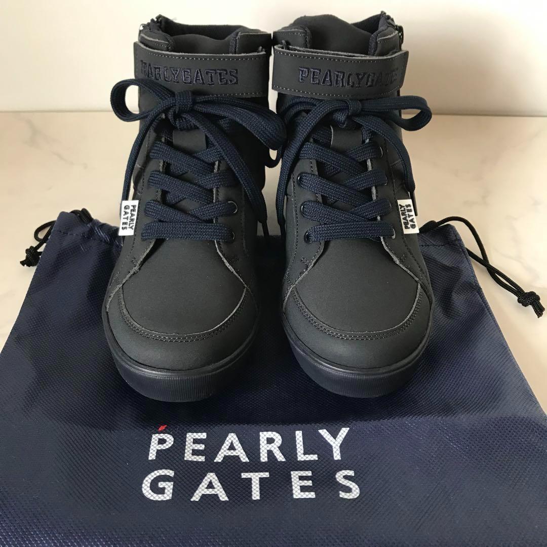 定価35200円【新品】24.5cmパーリーゲイツミドルカットゴルフスパイク紺