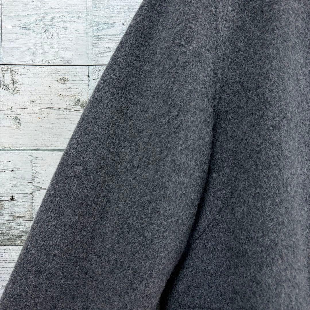 ☆大きいサイズ・4L☆レリアン　ウールコットンコート　ほぼ未使用　グレー