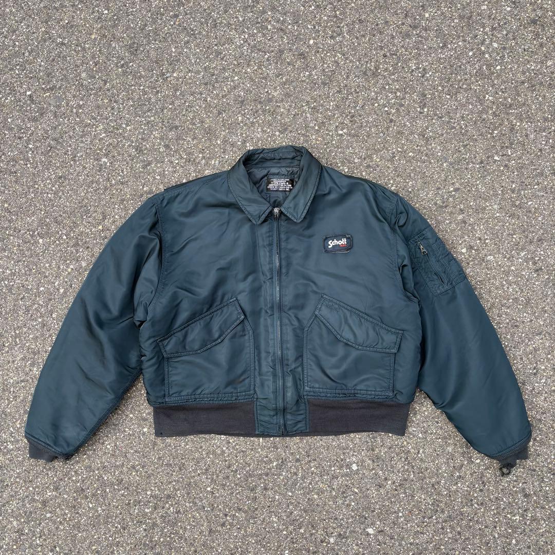 90s Schott CWU-R フライトジャケット ma-1 ダークグリーン