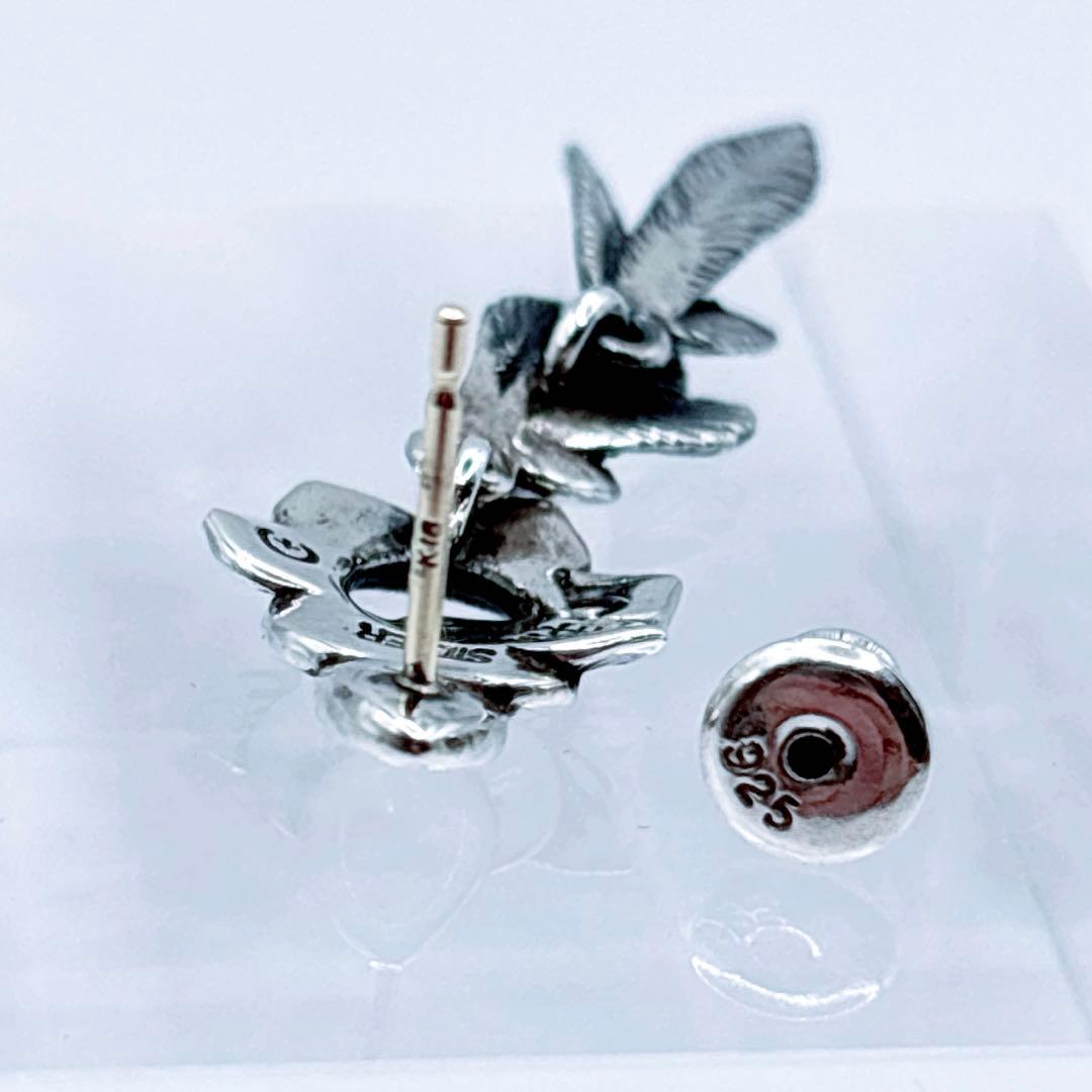 片耳 Bloody Mary ブラッディマリー K18×SV ピアス フェザー