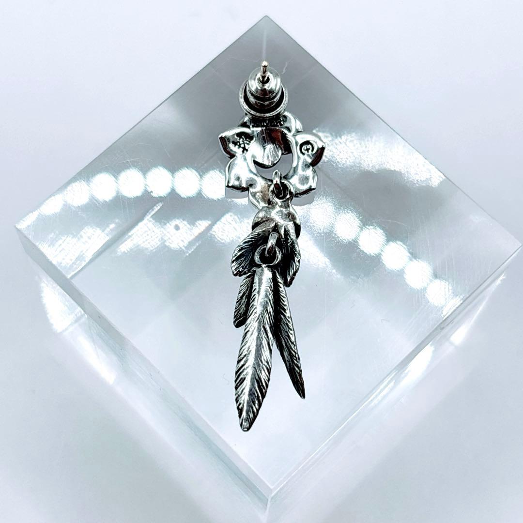 片耳 Bloody Mary ブラッディマリー K18×SV ピアス フェザー