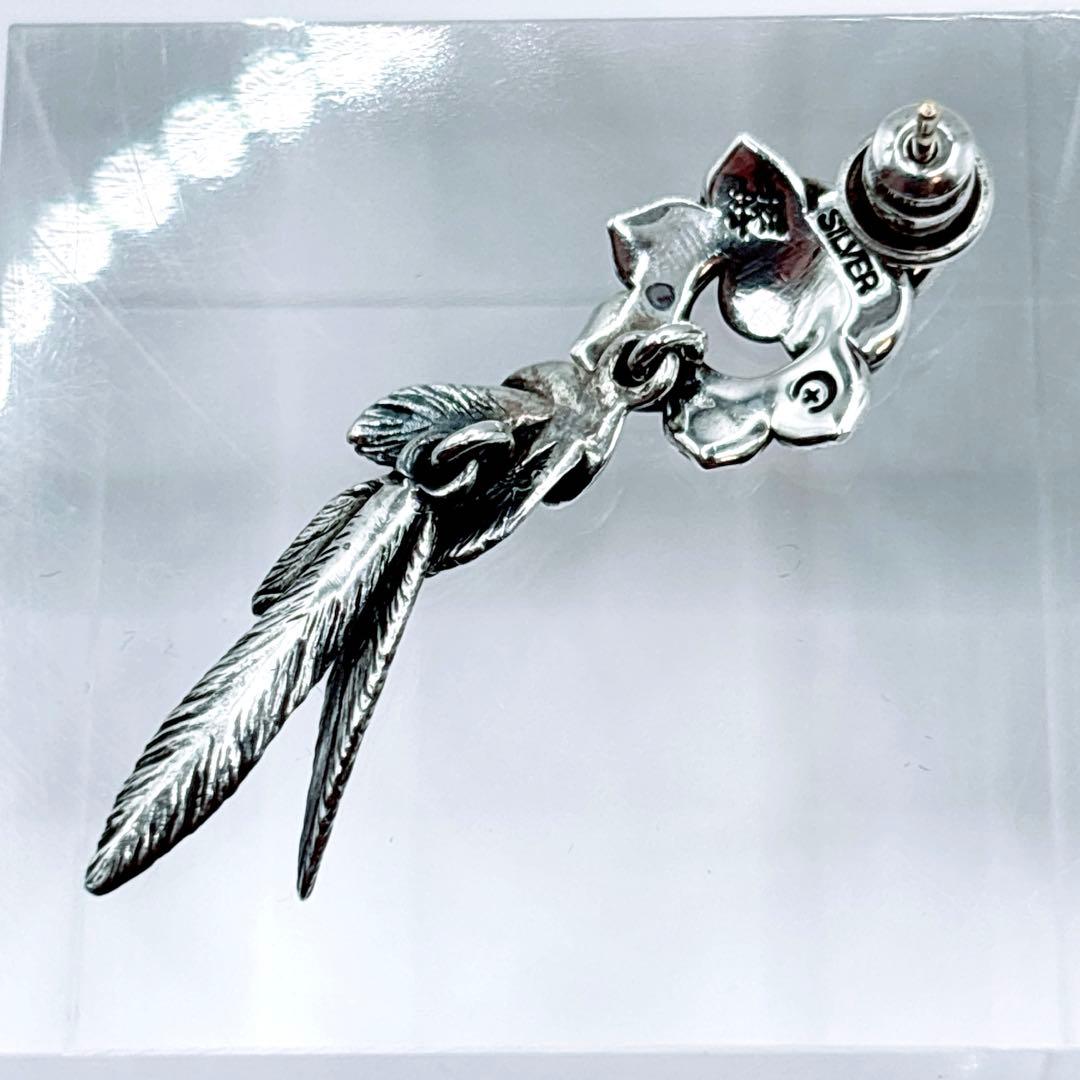 片耳 Bloody Mary ブラッディマリー K18×SV ピアス フェザー