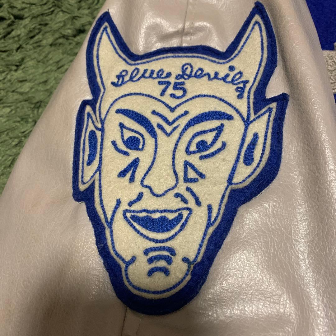 70s スタジャン　ビンテージ　ラグビー　ドラキュラ　ブルー　アメカジ　希少