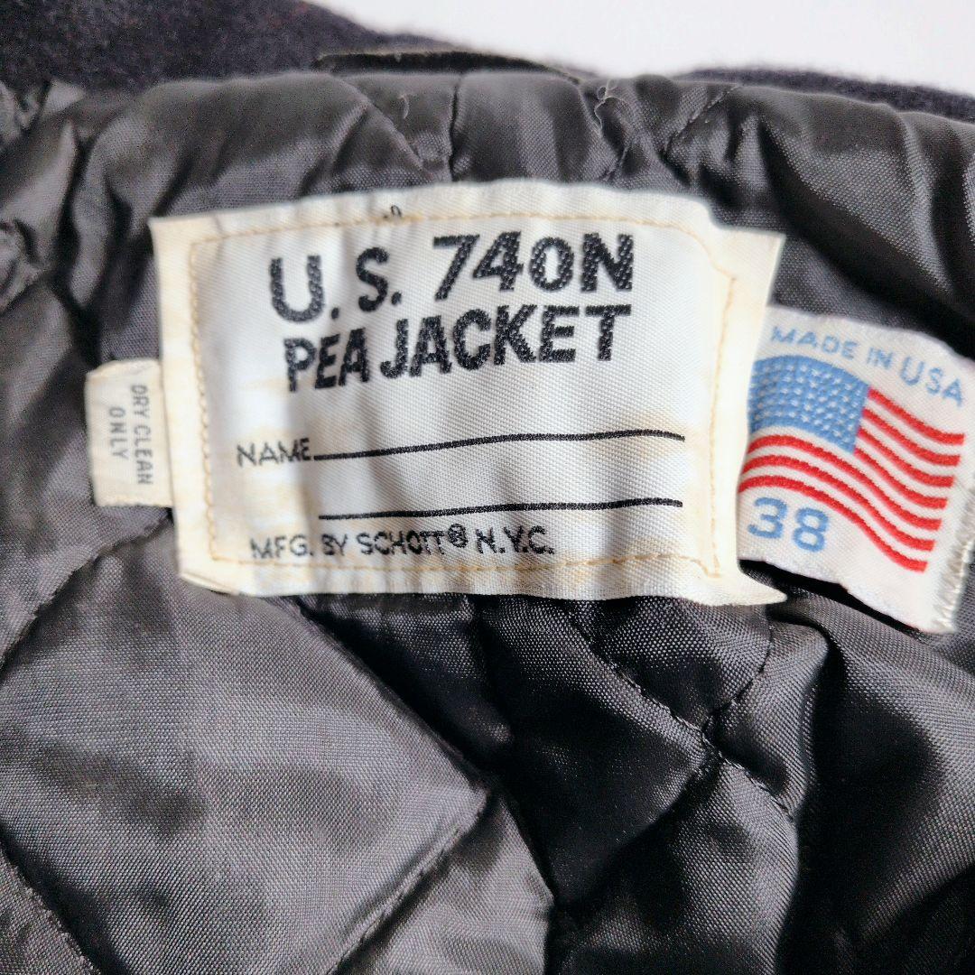 【美品】Schott 740N PEA JACKET USA製 Pコート 38