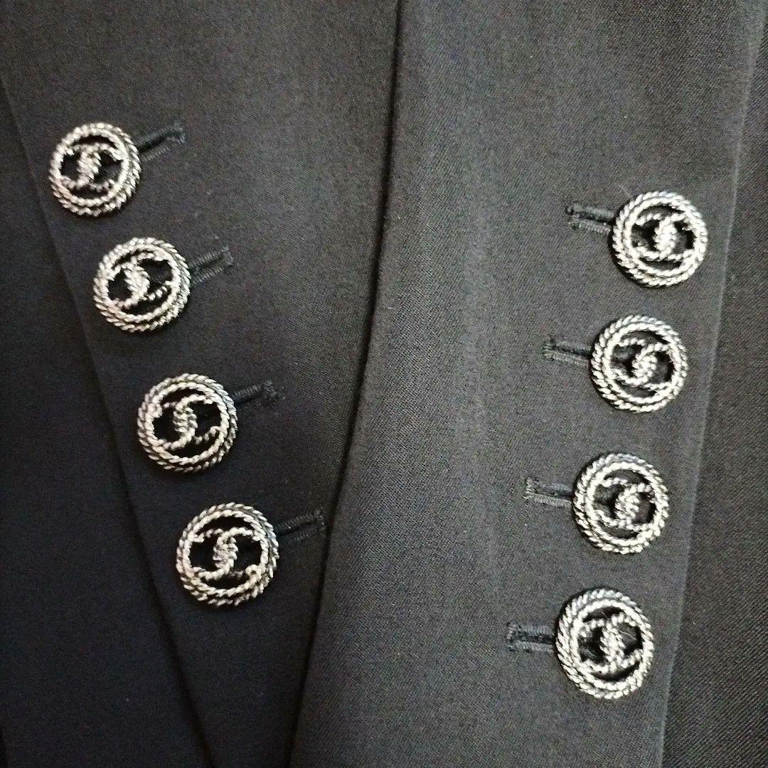 CHANEL 38(M)テーラードジャケット CCロゴボタン
