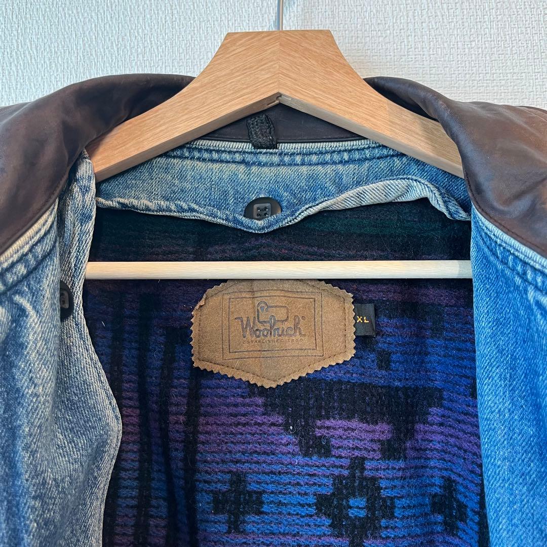 アメリカ製 WOOLRICH デニム ハンティングジャケット ブランケット付き