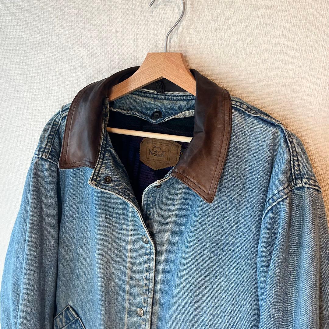 アメリカ製 WOOLRICH デニム ハンティングジャケット ブランケット付き