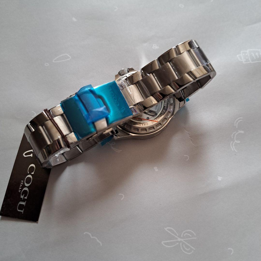 自動巻き時計 ホワイト文字盤 シルバーバンド