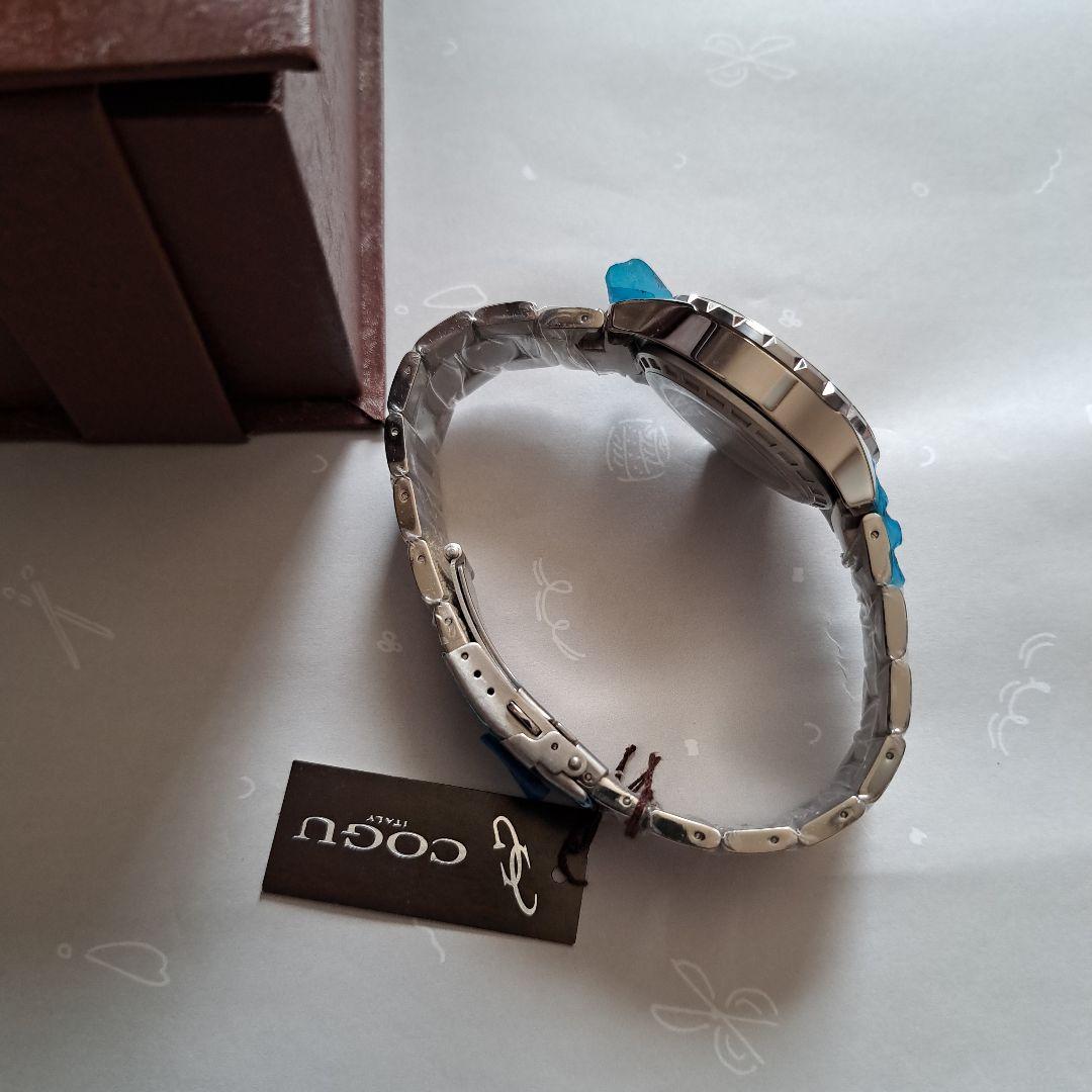 自動巻き時計 ホワイト文字盤 シルバーバンド