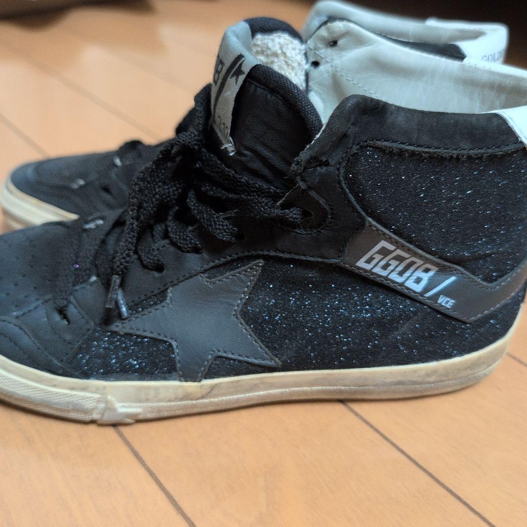 ゴールデングース　GOLDEN /DB ブラック ハイカットスニーカー