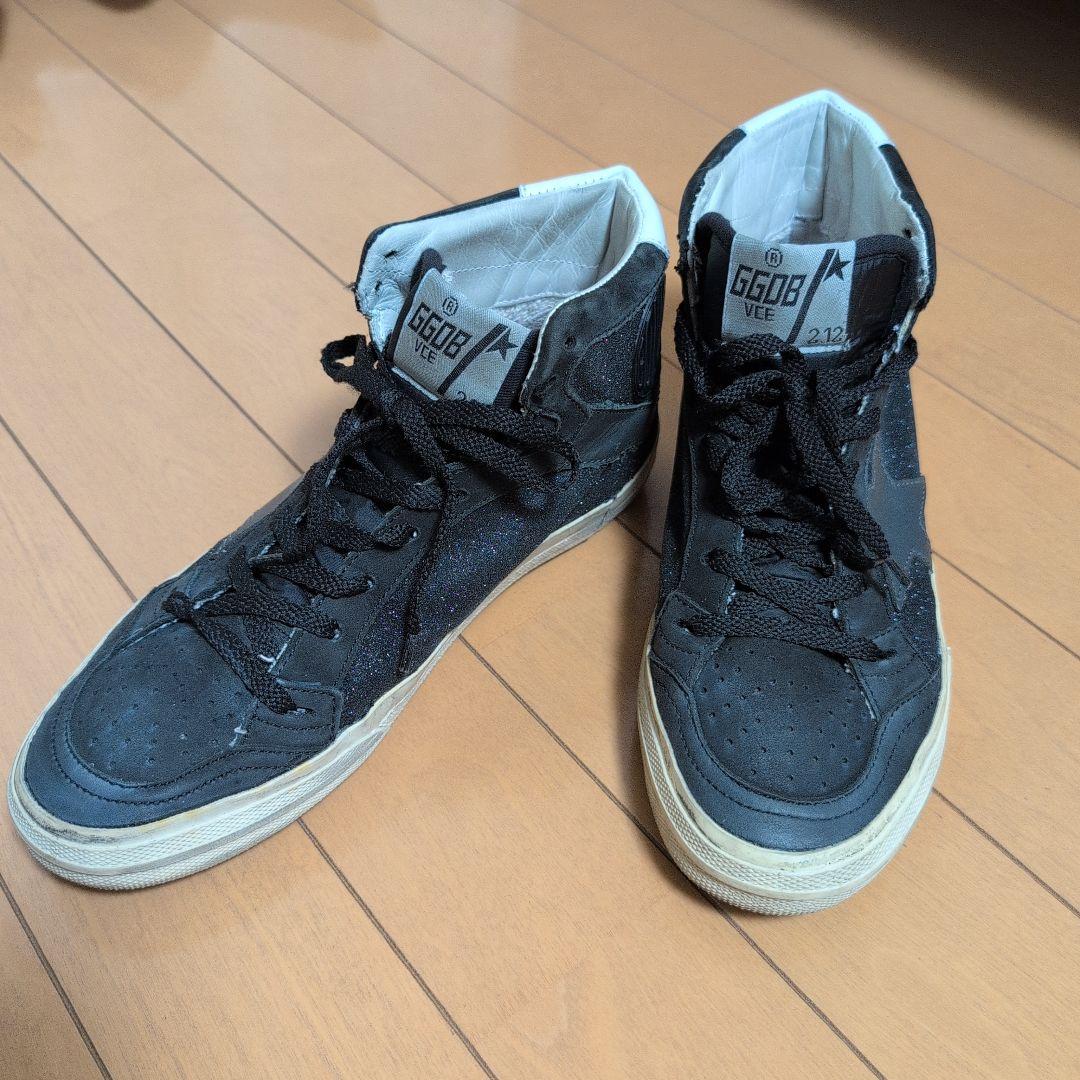 ゴールデングース　GOLDEN /DB ブラック ハイカットスニーカー