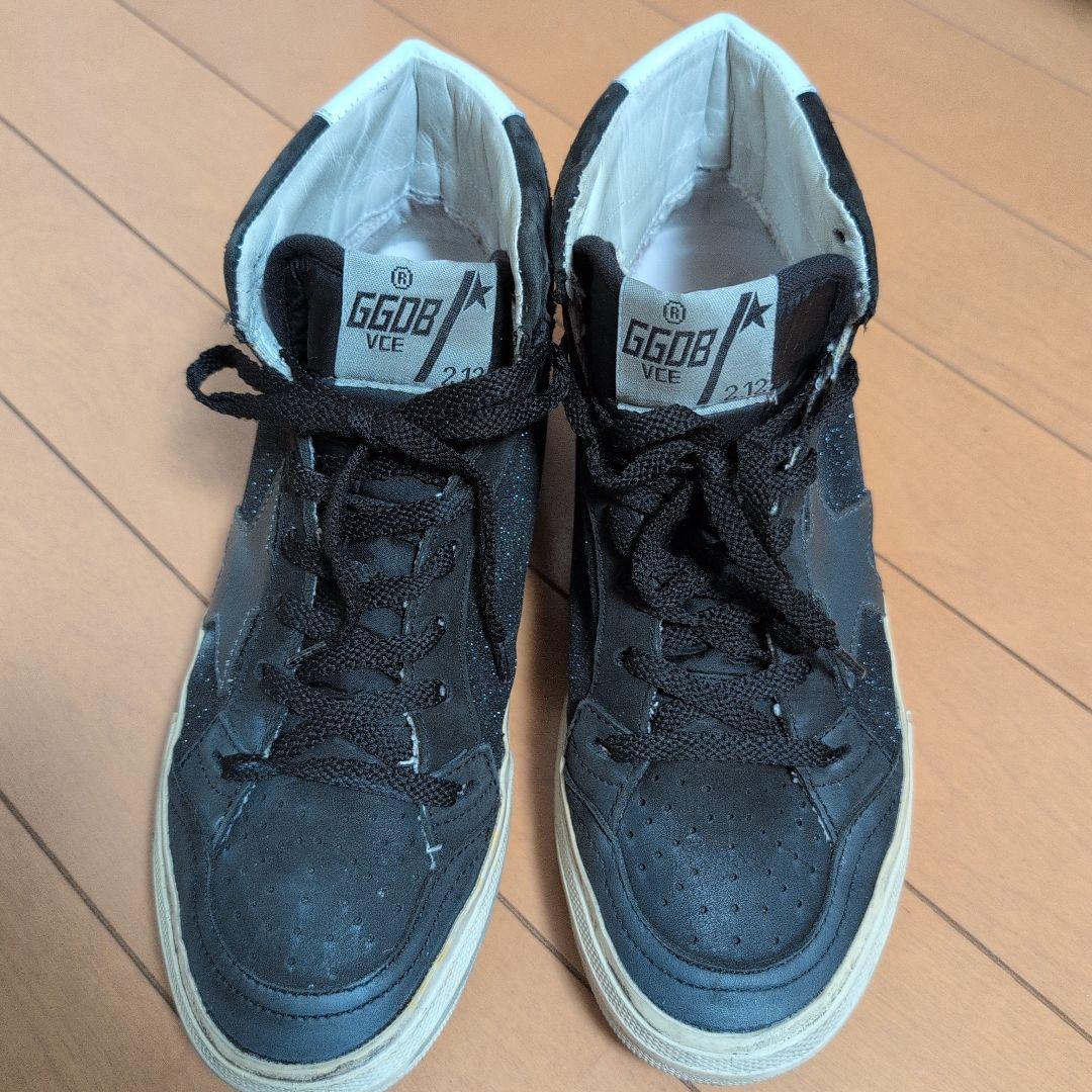 ゴールデングース　GOLDEN /DB ブラック ハイカットスニーカー