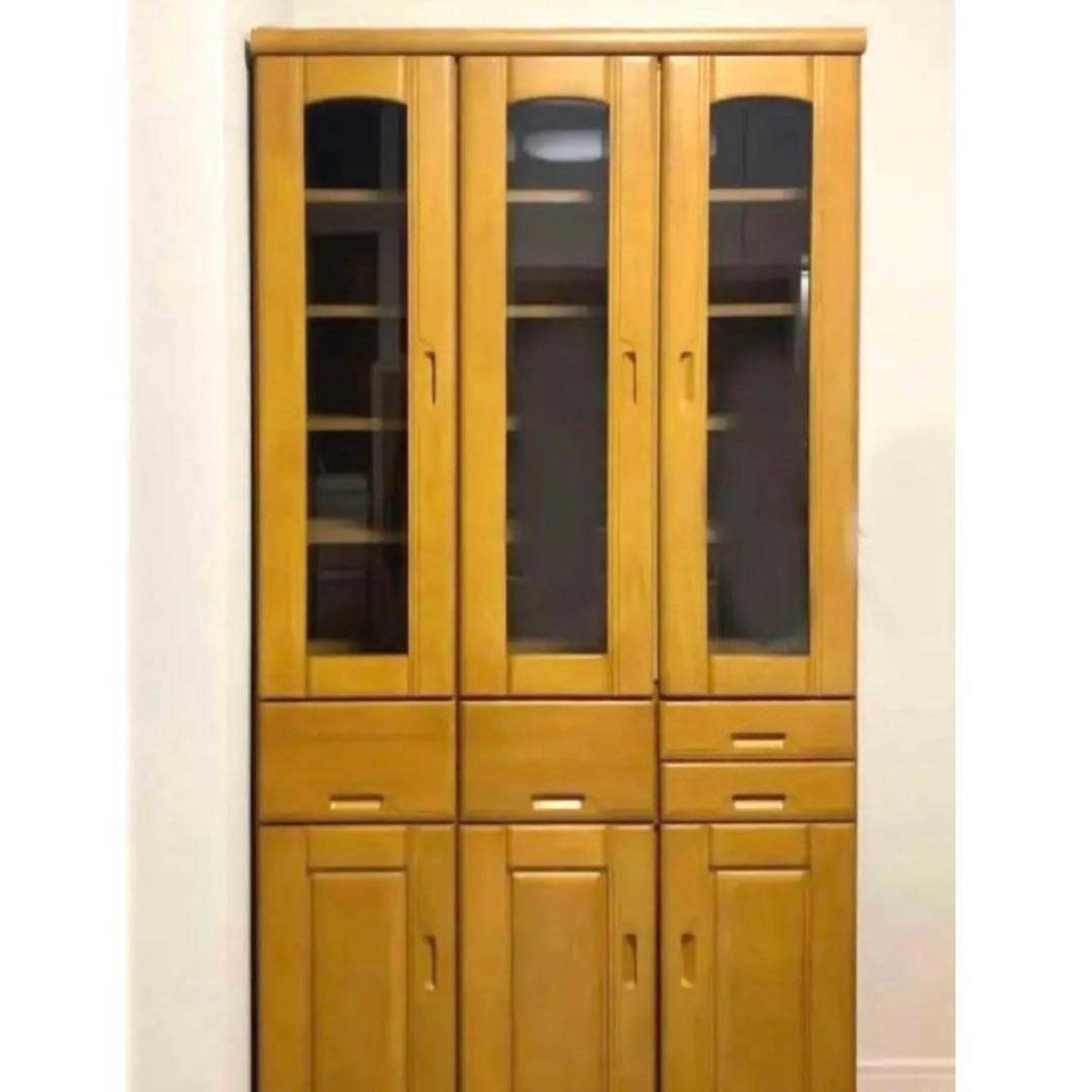 木製 食器棚 カップボード 大量収納