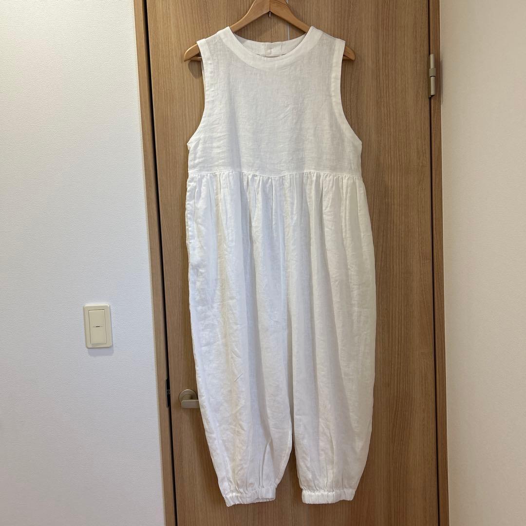 TUTIE. Sachiさんコラボ　リネンオールインワン　ホワイト　S-M
