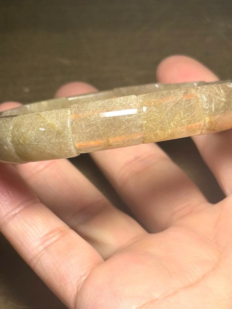 ホワイトゴールルチルバングル12.0×16.3㎜（新品未使用）ヴィーナス　金運