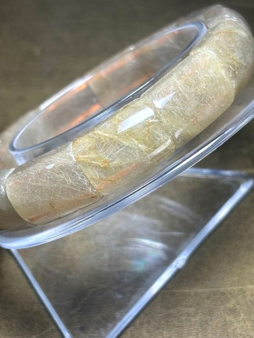 ホワイトゴールルチルバングル12.0×16.3㎜（新品未使用）ヴィーナス　金運