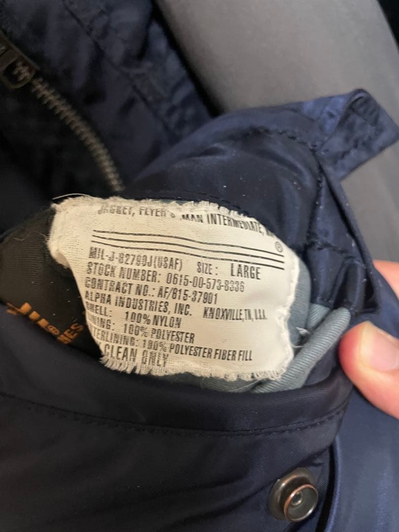 ALPHA MA-1 ネイビー