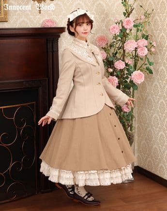 Innocent World ブロンシュウールハーフコート Lサイズ