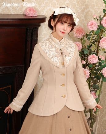 Innocent World ブロンシュウールハーフコート Lサイズ