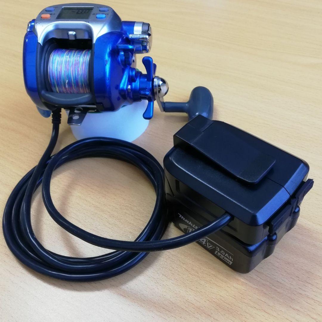 【2個セット】高耐久ブラック ダイワ シマノ 電動リールコード マキタバッテリー