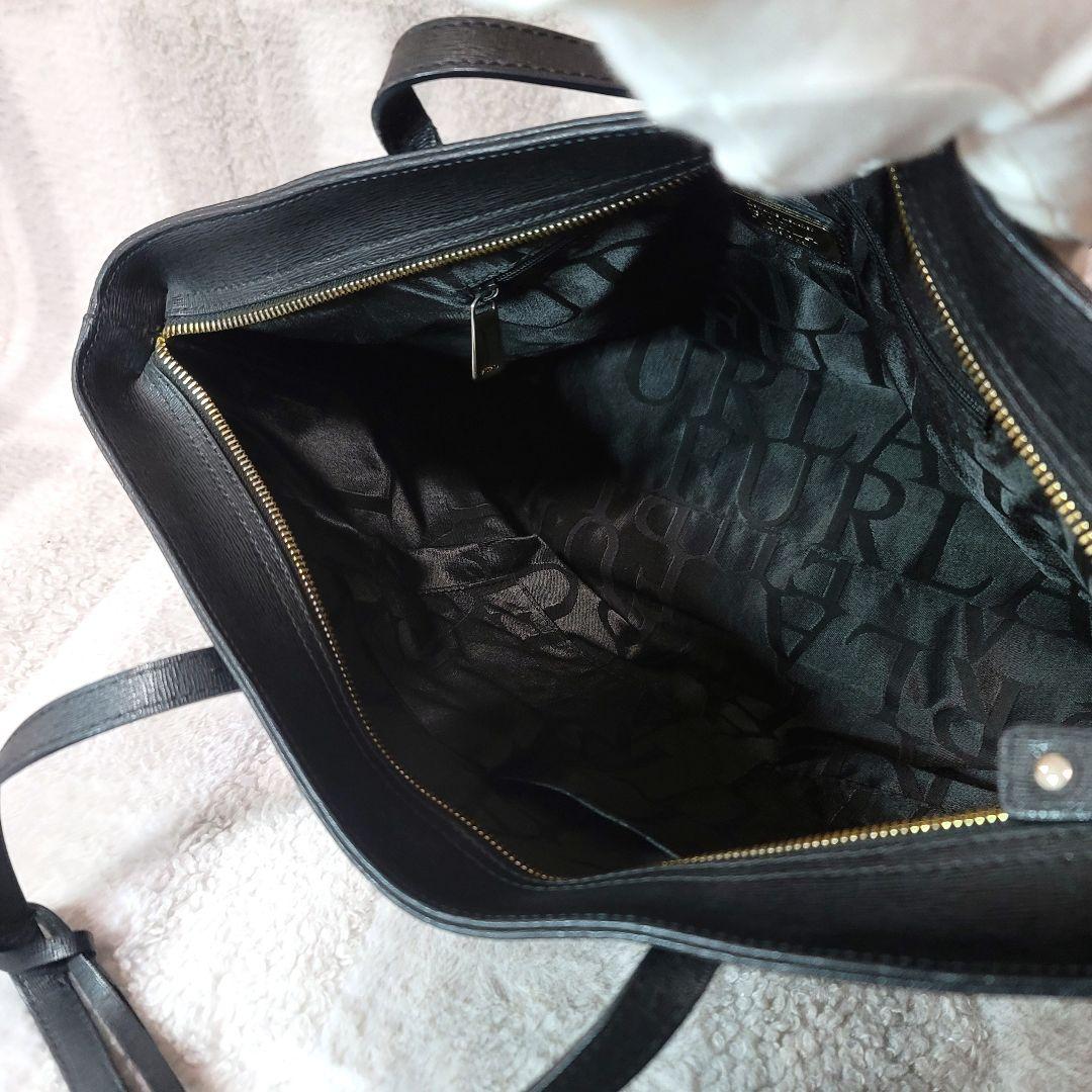 FURLA レザートートバッグ 黒 A4 チャーム 通勤 通学