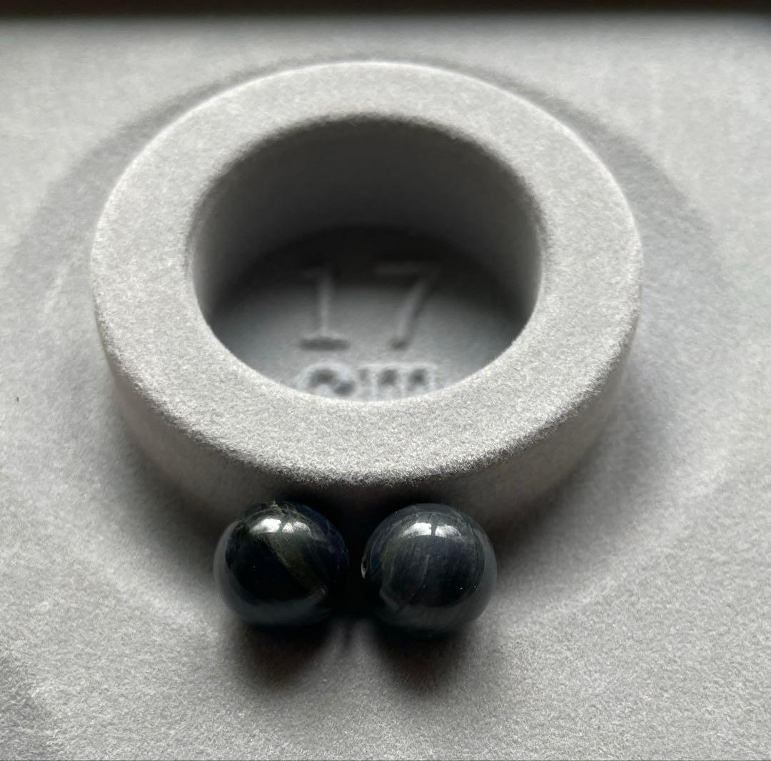 専用！　天然未処理　神居古潭　黄金　約12mm粒　ブレスレット　茄子紺粒　二粒