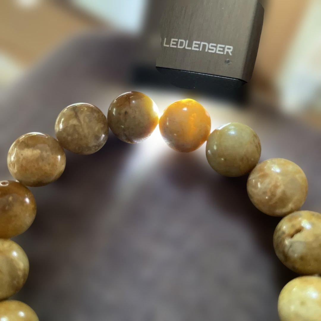 専用！　天然未処理　神居古潭　黄金　約12mm粒　ブレスレット　茄子紺粒　二粒