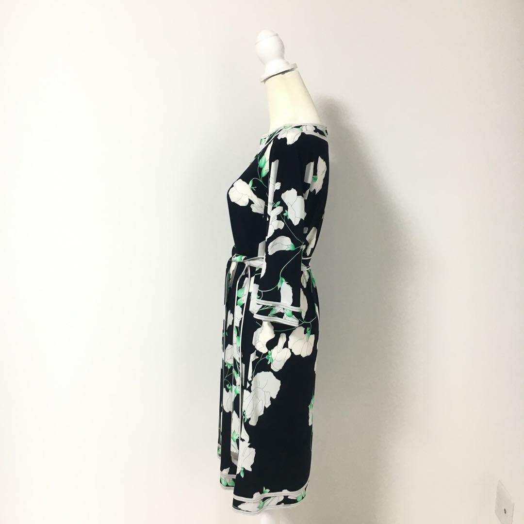 近年美品　LEONARD レオナール　カンカン　ストレッチ　ベルト　ワンピース