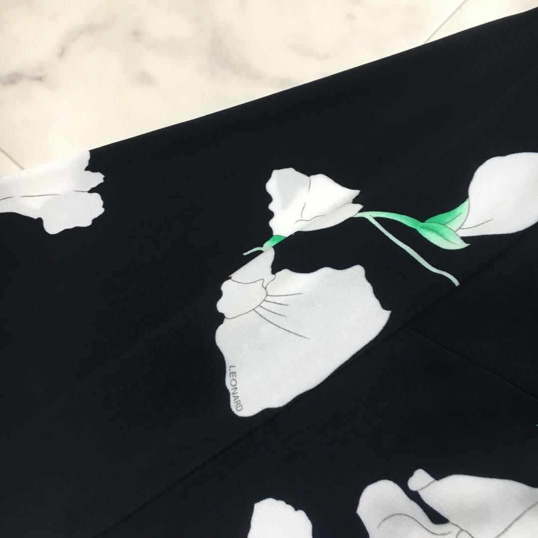 近年美品　LEONARD レオナール　カンカン　ストレッチ　ベルト　ワンピース