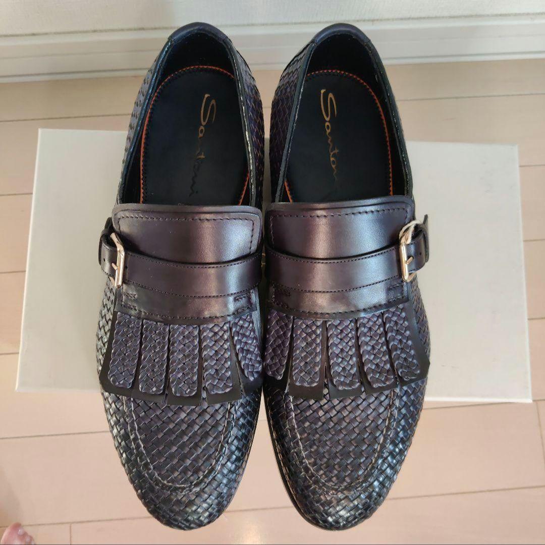 Satoni サントーニ 編み込み モンクストラップ ローファー 9/27.6