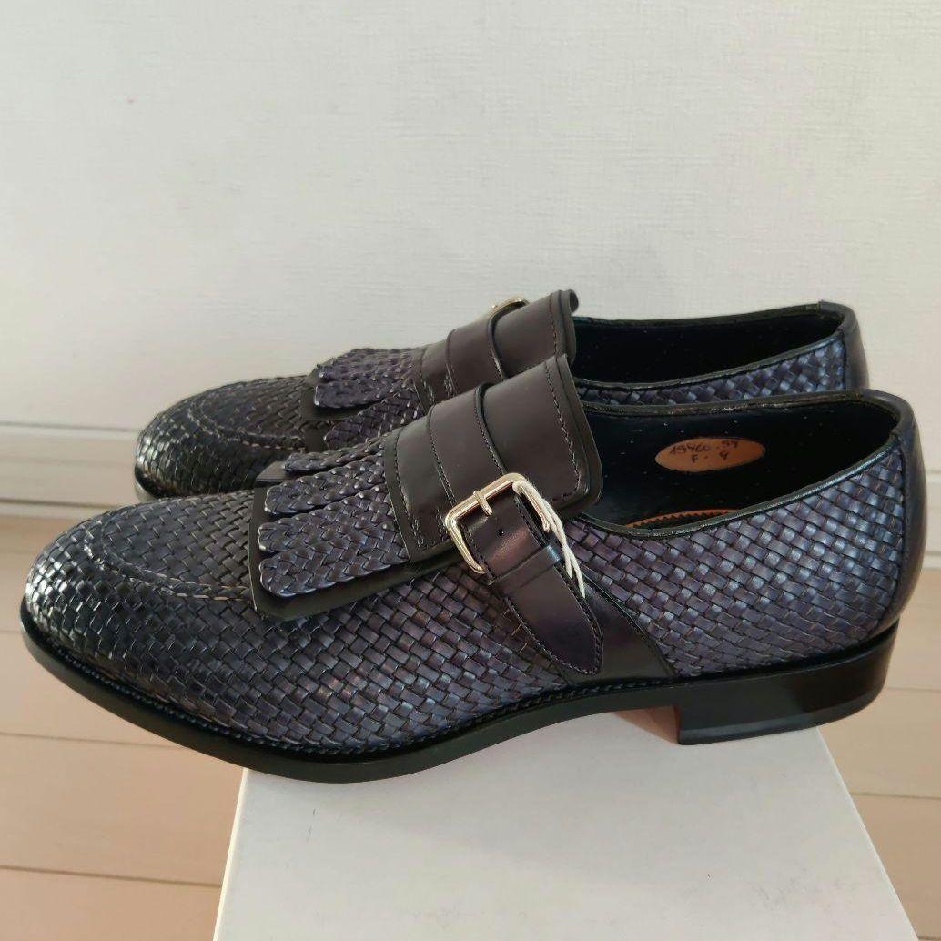 Satoni サントーニ 編み込み モンクストラップ ローファー 9/27.6