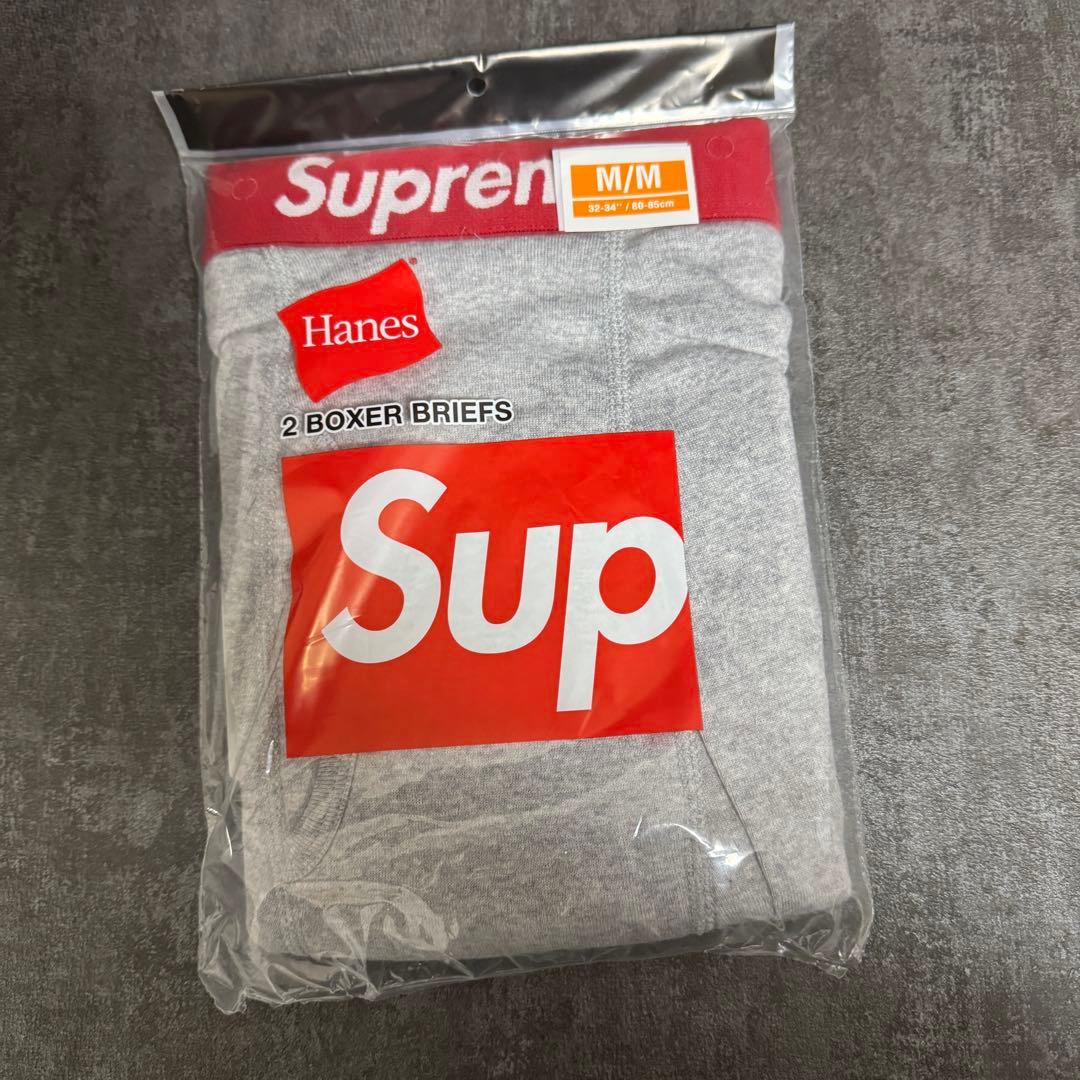 supreme ボクサーブリーフ パンツ グレー トランクス ヘインズ 2枚 ②