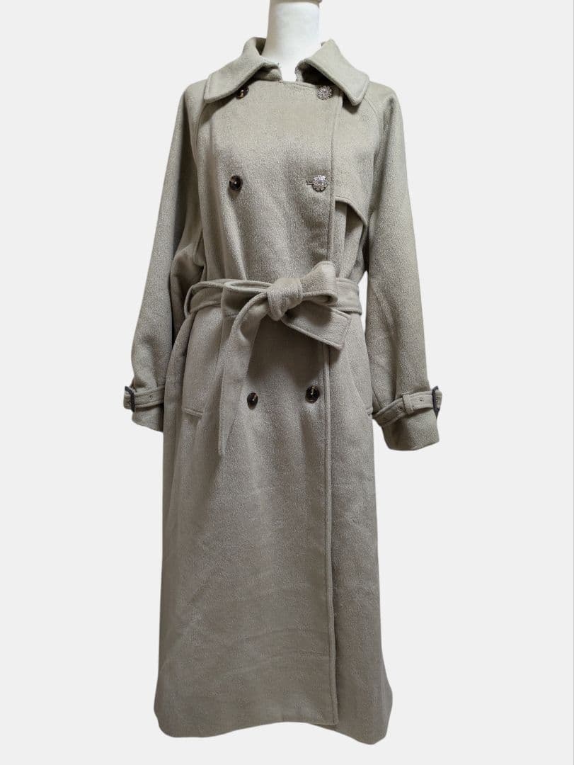 cara by katrin tokyo ビジューボタンメルトントレンチコート