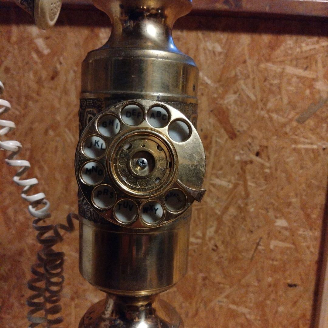 里美 アンティーク スタンド式 電話機 金属製 海外製