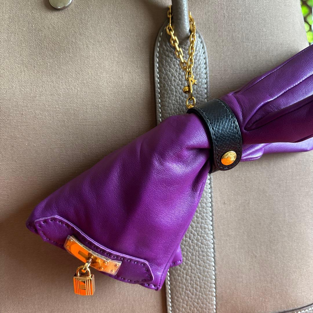 HERMES 黒レザー グローブホルダー