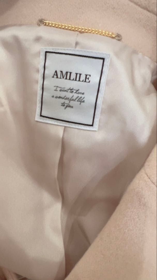 AMLILE♡ パールボタンチェスターコート BEIGE