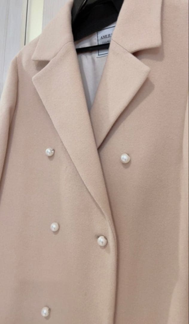 AMLILE♡ パールボタンチェスターコート BEIGE