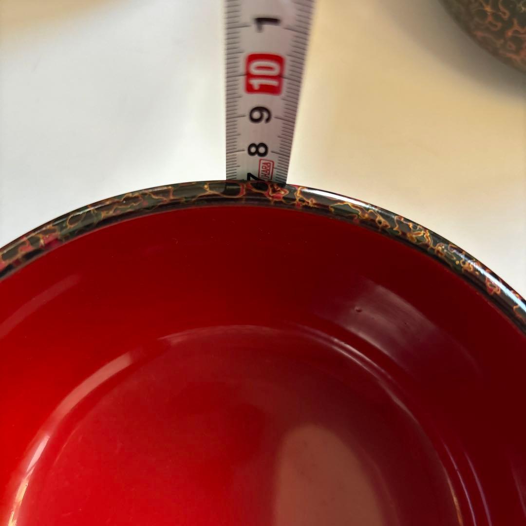 蔵出し！✴︎希少・唐塗り・津軽塗 どんぶり・未使用5個セット　✴︎