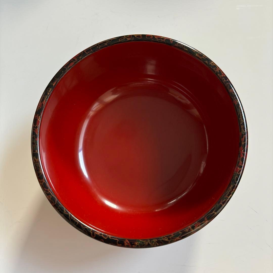 蔵出し！✴︎希少・唐塗り・津軽塗 どんぶり・未使用5個セット　✴︎