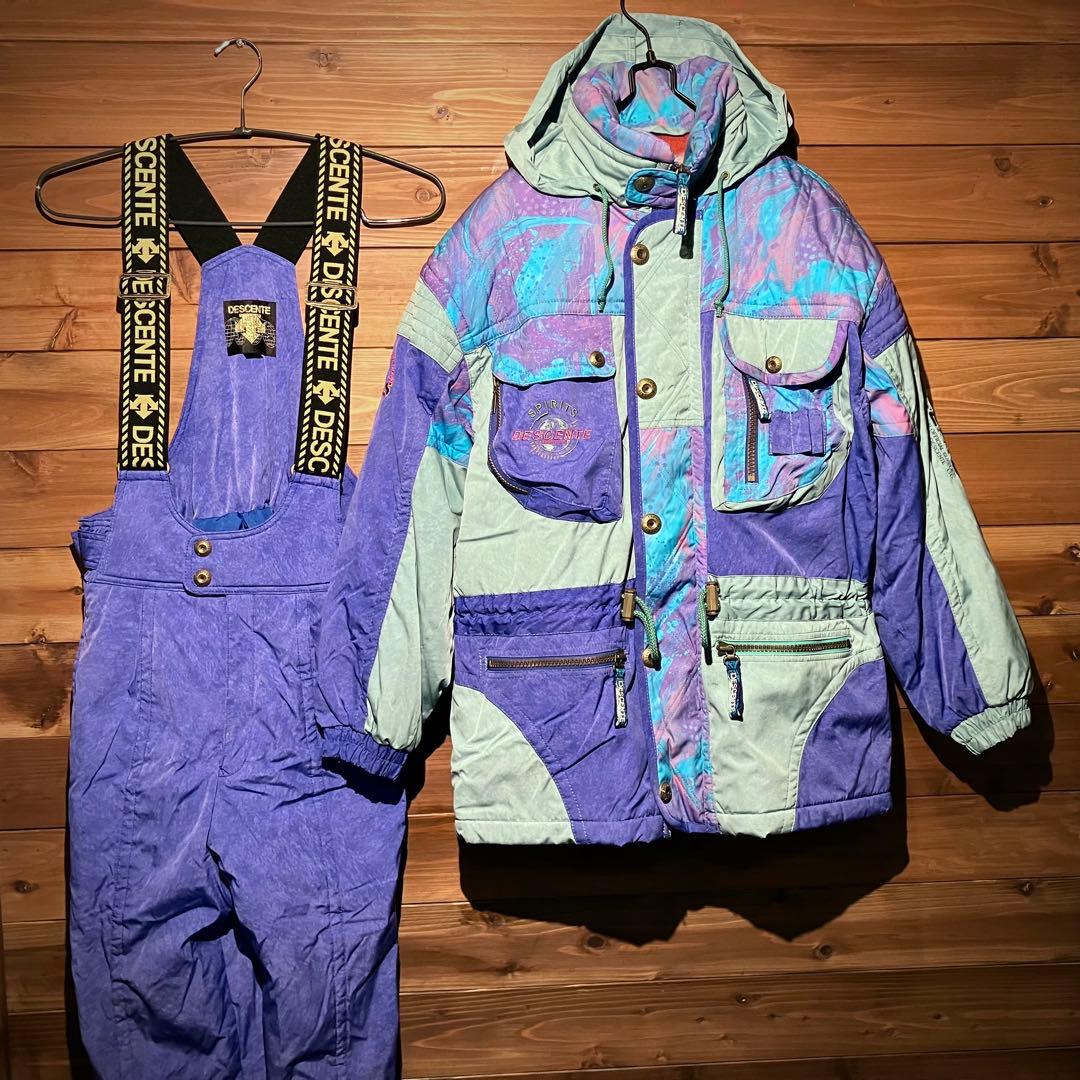 90s デサント DESCENTE スキーウェア　セットアップ　上下　L 日本製